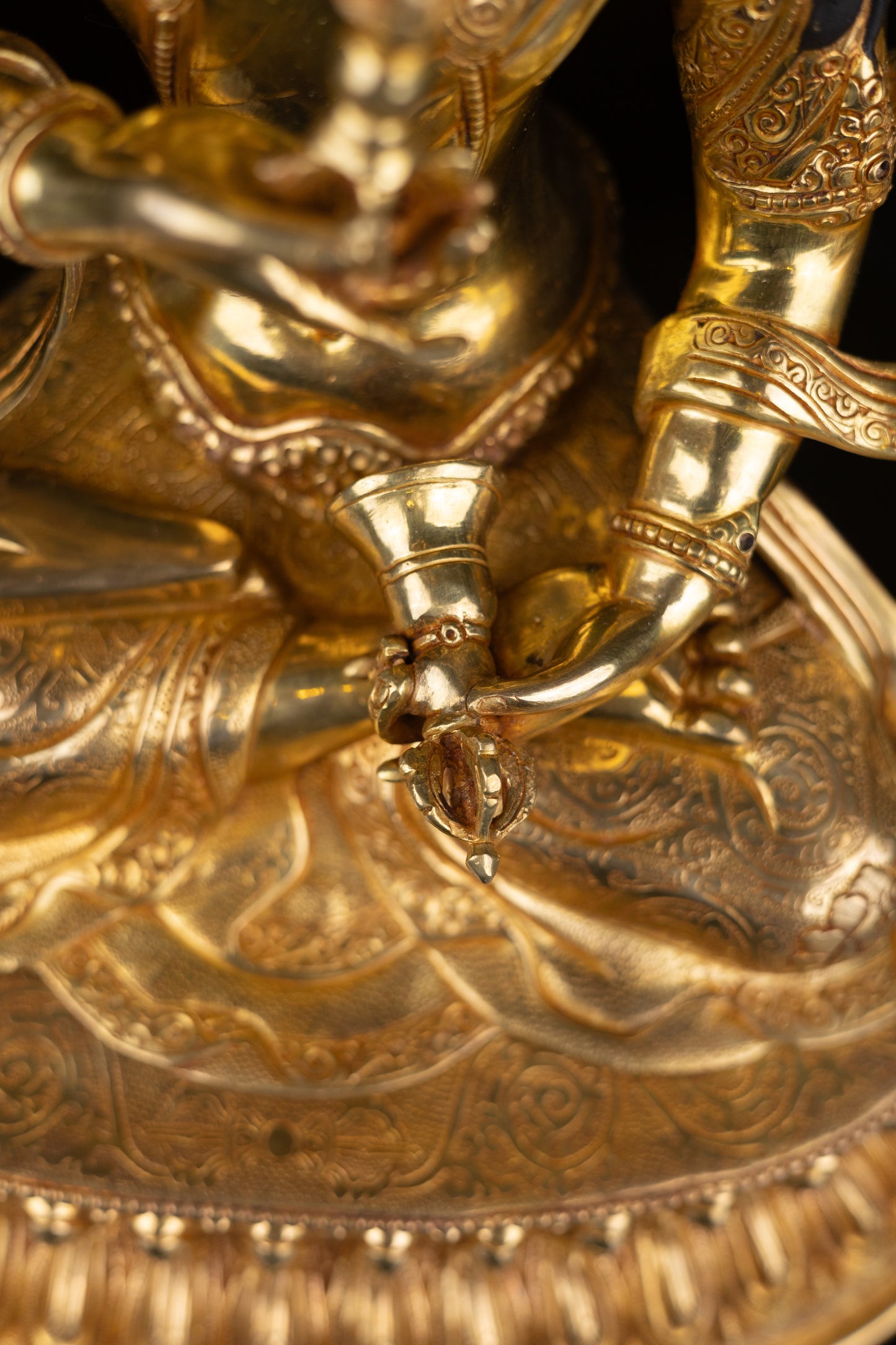 Tibetan Buddhism Gold Face Lord Vajra Sattva Boddhisattva Dorje Sempa Gold Plated Copper Statue Sculpture Figure Nepal free
