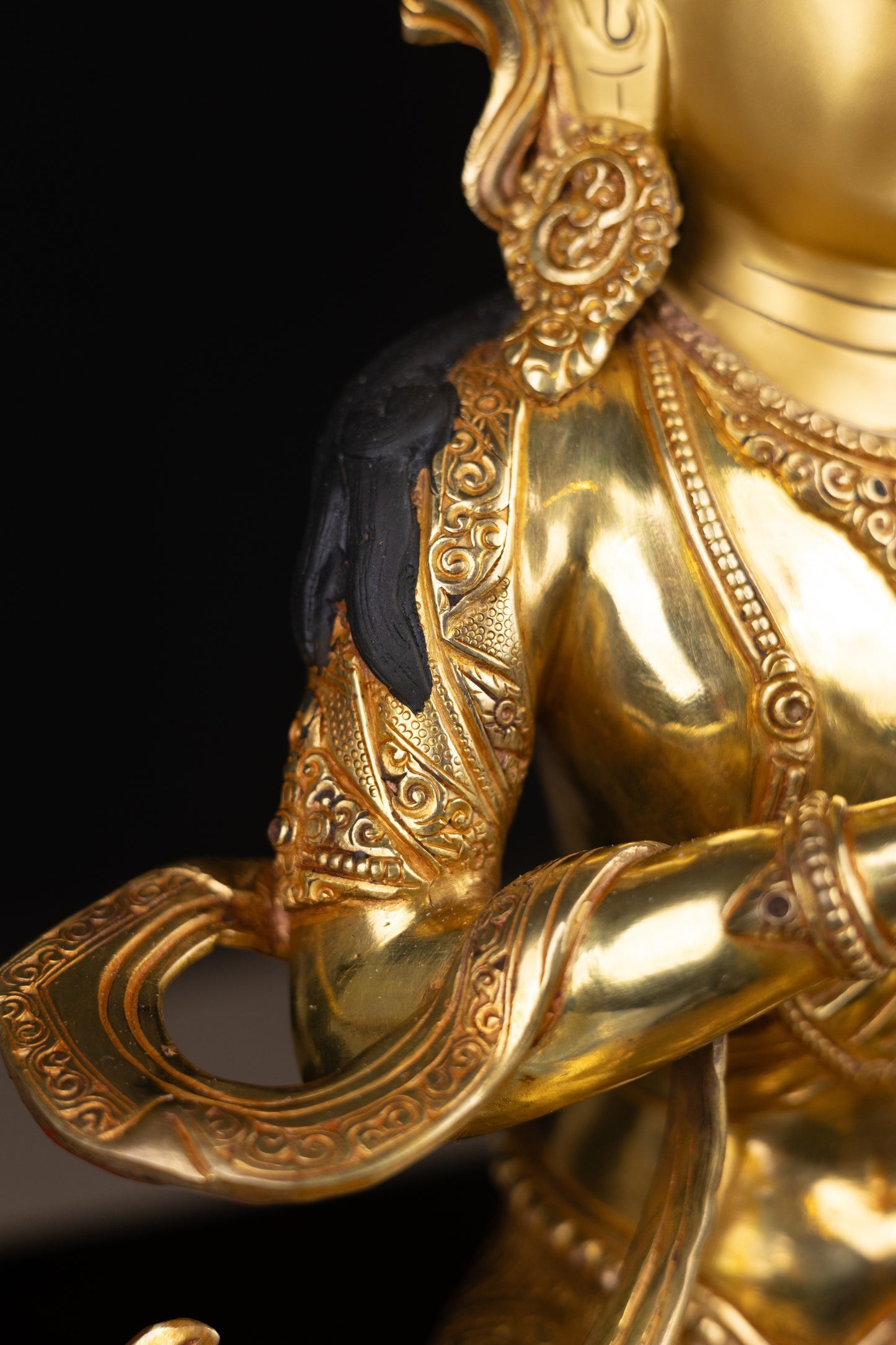 Tibetan Buddhism Gold Face Lord Vajra Sattva Boddhisattva Dorje Sempa Gold Plated Copper Statue Sculpture Figure Nepal free