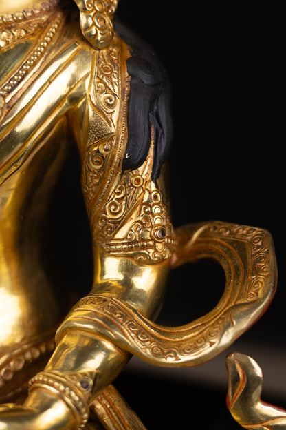 Tibetan Buddhism Gold Face Lord Vajra Sattva Boddhisattva Dorje Sempa Gold Plated Copper Statue Sculpture Figure Nepal free