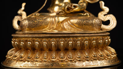 Tibetan Buddhism Gold Face Lord Vajra Sattva Boddhisattva Dorje Sempa Gold Plated Copper Statue Sculpture Figure Nepal free