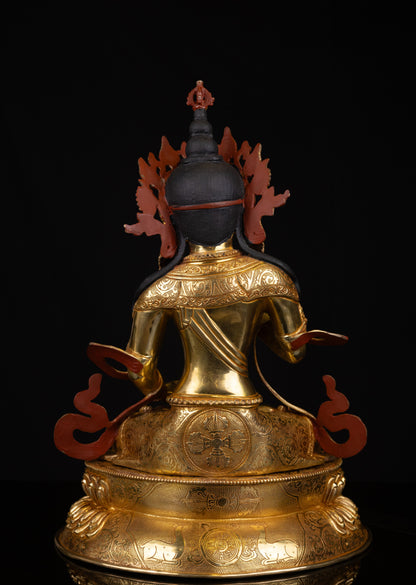 Tibetan Buddhism Gold Face Lord Vajra Sattva Boddhisattva Dorje Sempa Gold Plated Copper Statue Sculpture Figure Nepal free