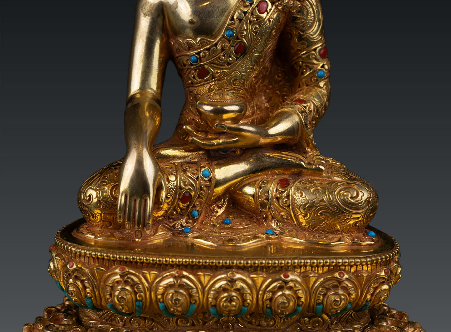 Buddhism Lord Akshobya Shakyamuni Buddha Gold Plated Copper Statue Figure Nepal free