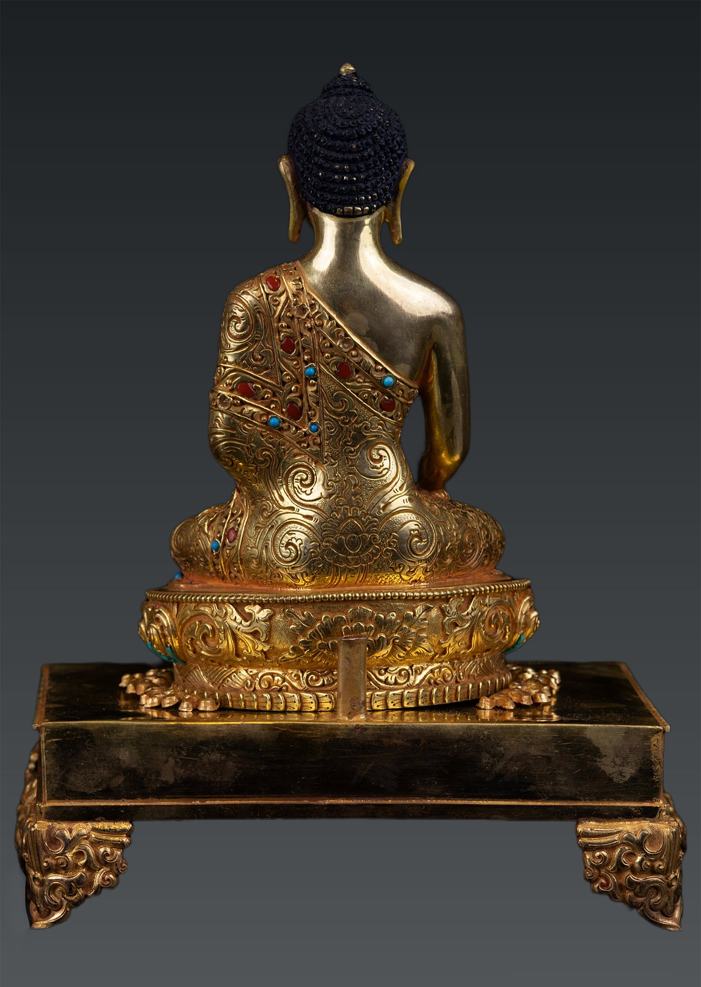 Buddhism Lord Akshobya Shakyamuni Buddha Gold Plated Copper Statue Figure Nepal free