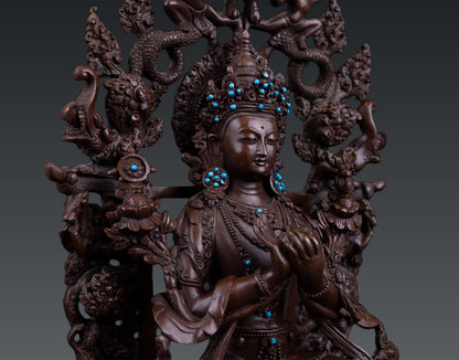 Tibetan Buddhism Handmade Lord Maitreya Buddha Pure Bronze Statue Oxide Figure Nepal free