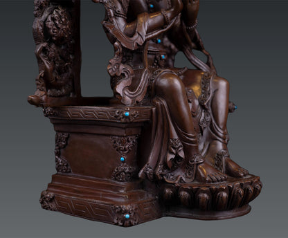 Tibetan Buddhism Handmade Lord Maitreya Buddha Pure Bronze Statue Oxide Figure Nepal free