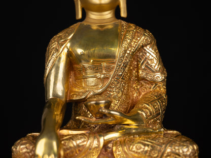 Tibetan Buddhism Gold Face Lord Shakyamuni Buddha Handmade Copper Statue Sculpture Figure Nepal free