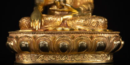 Tibetan Buddhism Gold Face Lord Shakyamuni Buddha Handmade Copper Statue Sculpture Figure Nepal free