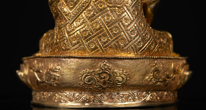 Tibetan Buddhism Gold Face Lord Shakyamuni Buddha Handmade Copper Statue Sculpture Figure Nepal free