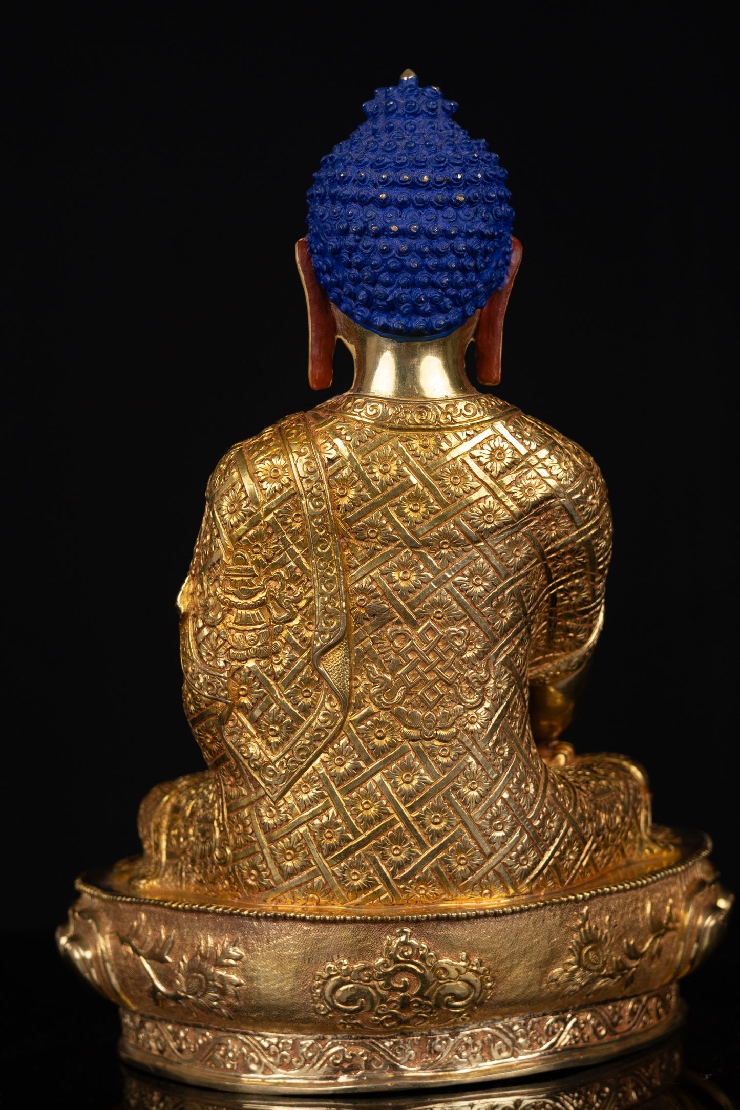 Tibetan Buddhism Gold Face Lord Shakyamuni Buddha Handmade Copper Statue Sculpture Figure Nepal free