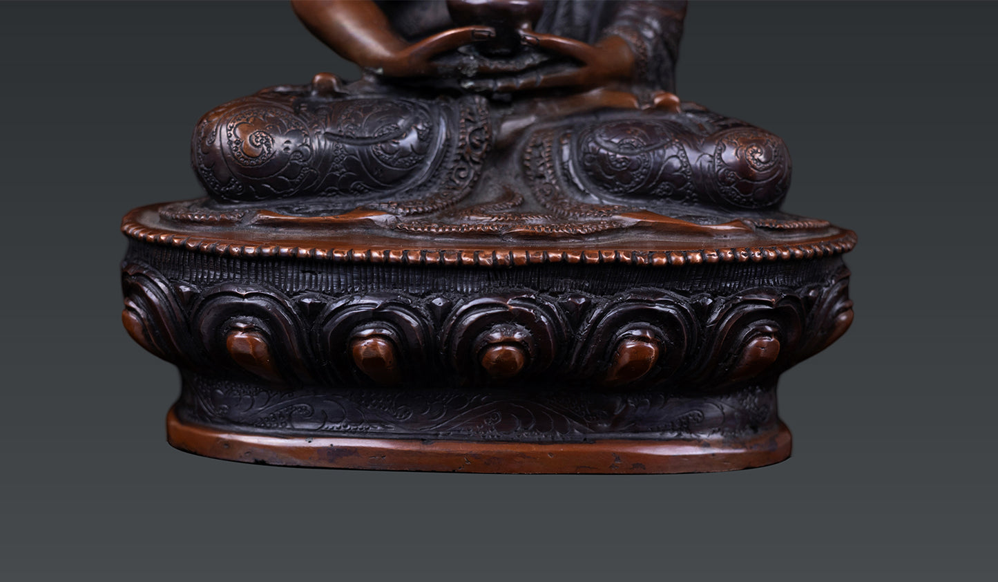 Tibetan Buddhism Lord Amitabha Buddha Oxide Body Pure Copper Hand Craved Statue Figure Sculpture Nepal free