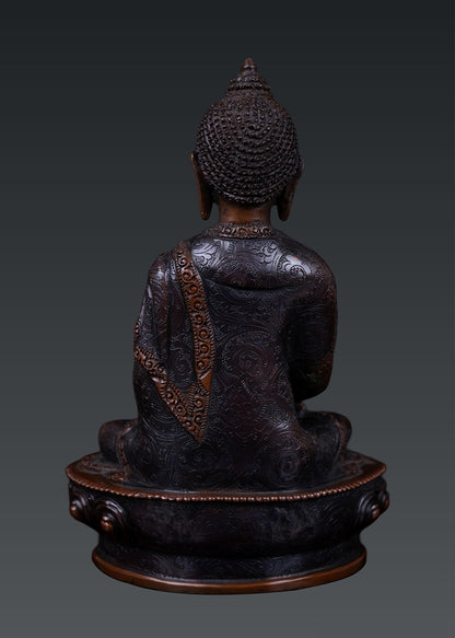 Tibetan Buddhism Lord Amitabha Buddha Oxide Body Pure Copper Hand Craved Statue Figure Sculpture Nepal free