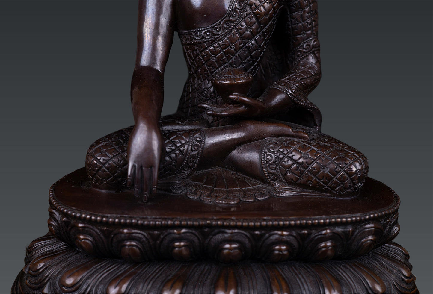 Buddhism Hand Craved Lord Shakyamuni Buddha Pure Copper Oxide Statue Sculpture Nepal free