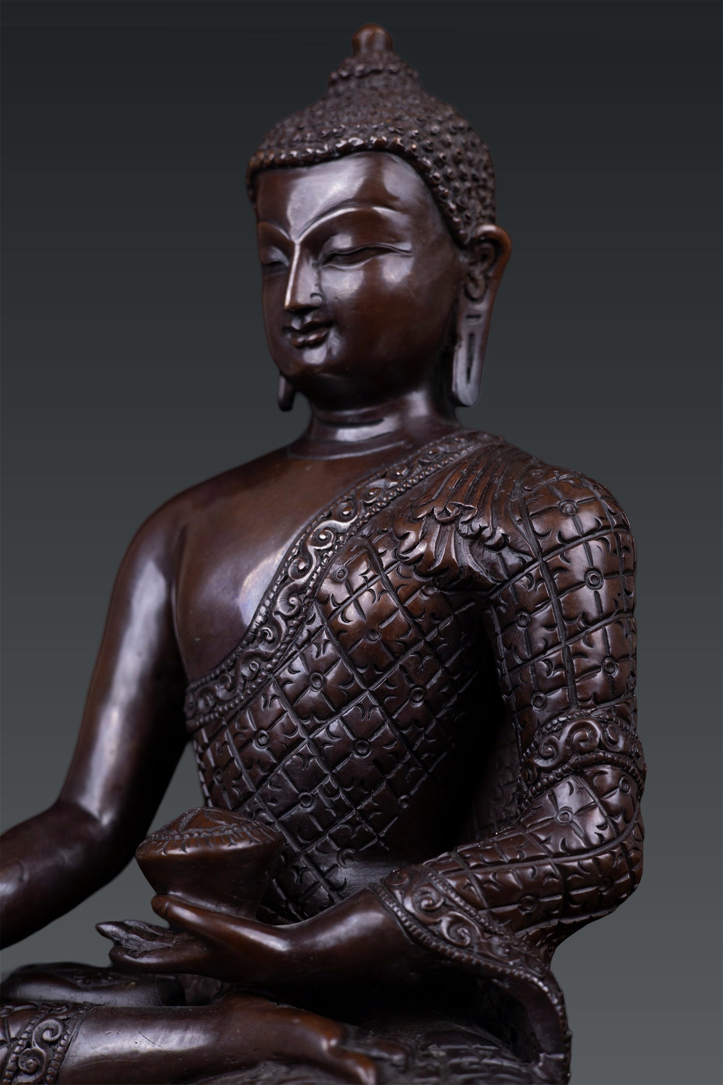 Buddhism Hand Craved Lord Shakyamuni Buddha Pure Copper Oxide Statue Sculpture Nepal free