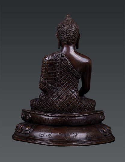 Buddhism Hand Craved Lord Shakyamuni Buddha Pure Copper Oxide Statue Sculpture Nepal free