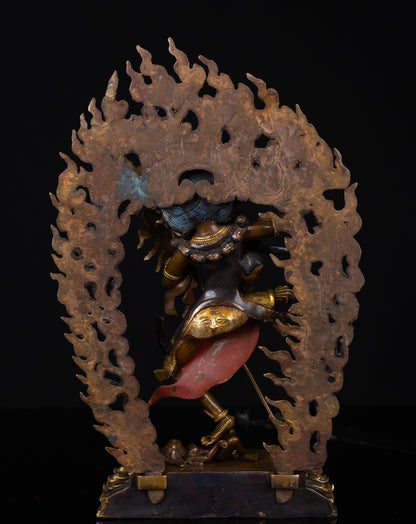 Tibetan Buddhism Gold Face Hand Paint Vajra Varahi Dorje Phagmo Yogini Jogini Dakini Gold Plated Oxide Copper Statue Sculpture Figure Nepal free
