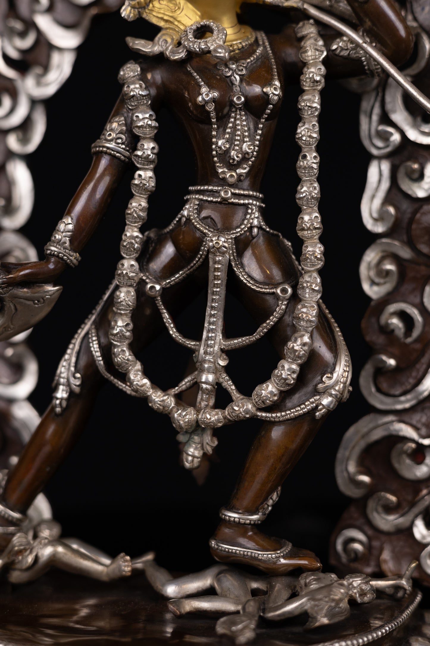Tibetan Buddhism Wrathful Goddess Gold Face Vajra Yogini Khadga Jogini Dakini Dorje Naljorma Silver Oxide Copper Statue Sculpture Figure Nepal free