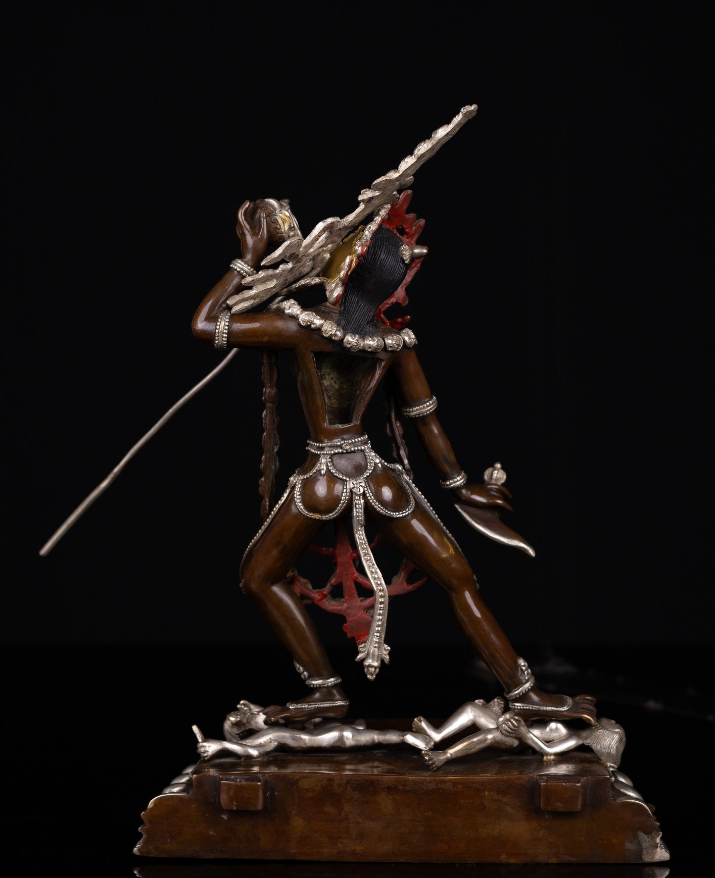 Tibetan Buddhism Wrathful Goddess Gold Face Vajra Yogini Khadga Jogini Dakini Dorje Naljorma Silver Oxide Copper Statue Sculpture Figure Nepal free