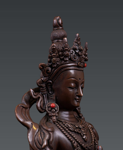 Tibetan Buddhism Aparmita Amitayus Buddha Pure Bronze Oxide Statue Sculpture Nepal free