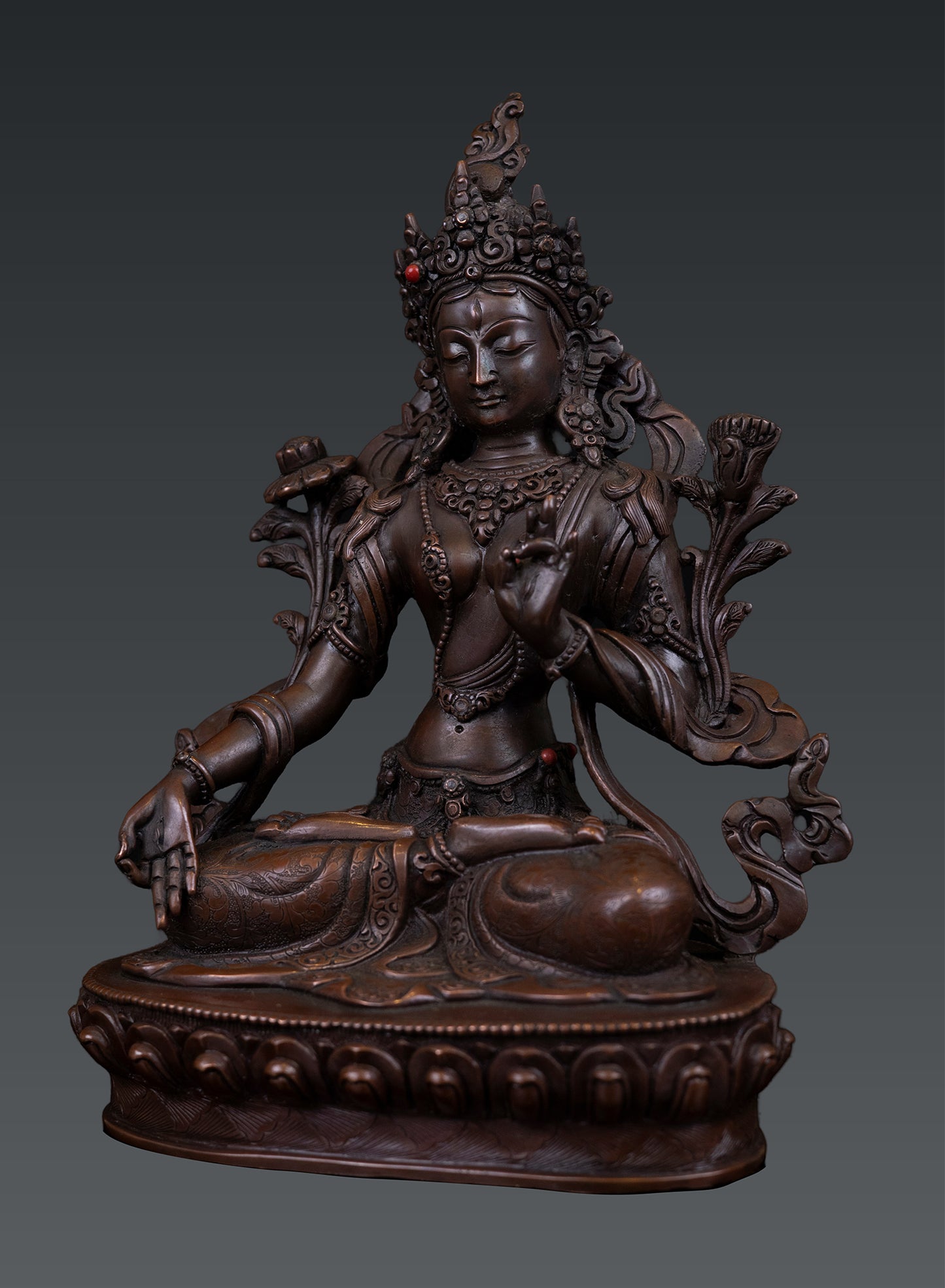 Tibetan Buddhism Goddess White Tara Rupa Pure Bronze Oxide Statue Sculpture Nepal free