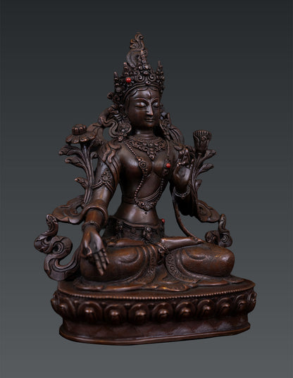 Tibetan Buddhism Goddess White Tara Rupa Pure Bronze Oxide Statue Sculpture Nepal free