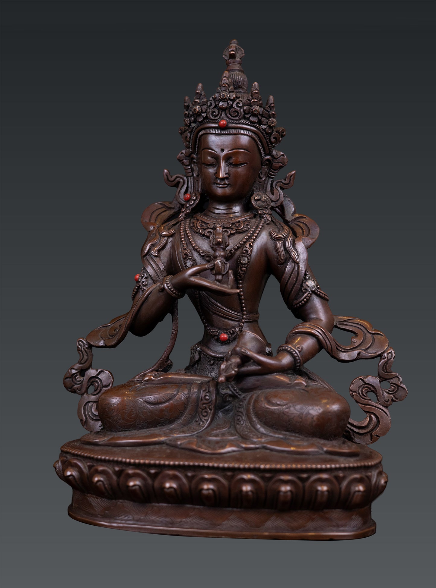 Tibetan Buddhism Lord Vajrasattva Pure Bronze Oxide Statue Sculpture Nepal free