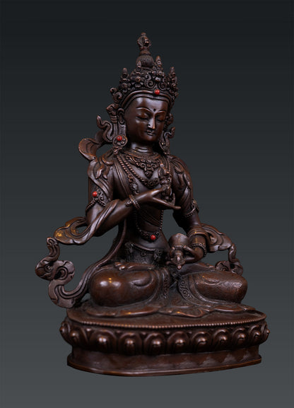 Tibetan Buddhism Lord Vajrasattva Pure Bronze Oxide Statue Sculpture Nepal free