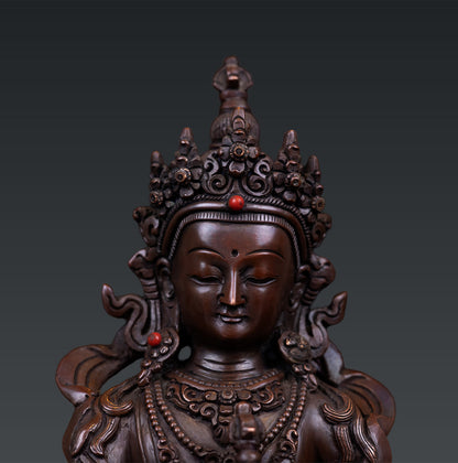 Tibetan Buddhism Lord Vajrasattva Pure Bronze Oxide Statue Sculpture Nepal free