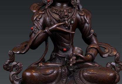 Tibetan Buddhism Lord Vajrasattva Pure Bronze Oxide Statue Sculpture Nepal free