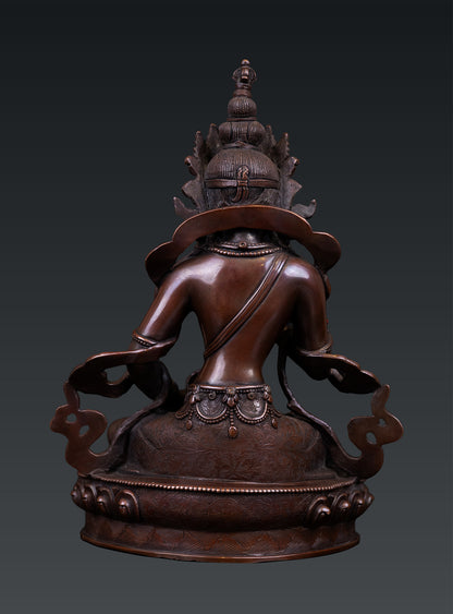 Tibetan Buddhism Lord Vajrasattva Pure Bronze Oxide Statue Sculpture Nepal free