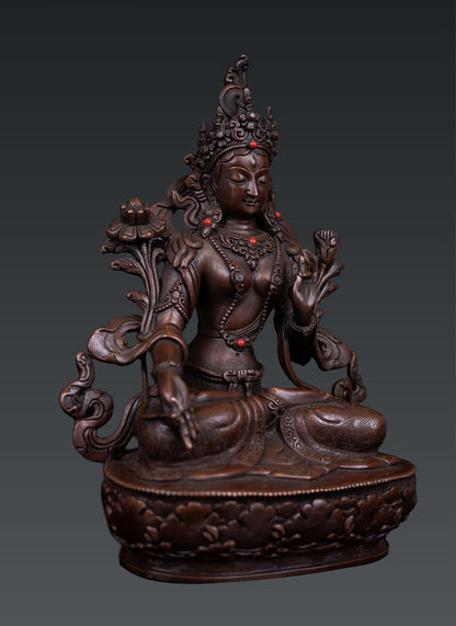 Buddhism Tibetan Goddess White Tara Rupa Pure Bronze Oxide Statue Sculpture Nepal free