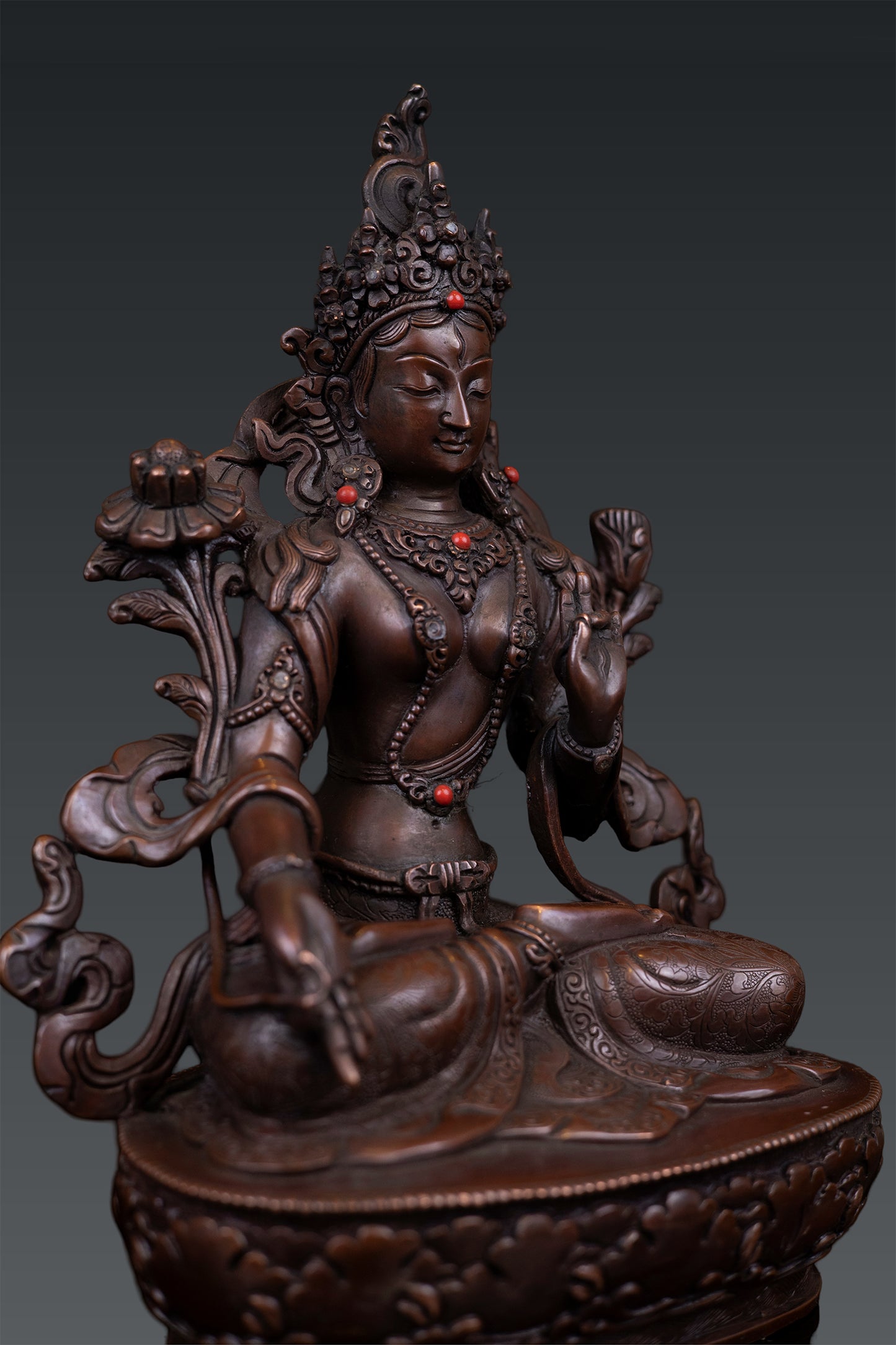 Buddhism Tibetan Goddess White Tara Rupa Pure Bronze Oxide Statue Sculpture Nepal free