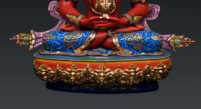 Unique Tibetan Buddhism Lord Aparamita Amitayus Buddha Pure Bronze Hand Paint Statue Sculpture Nepal free