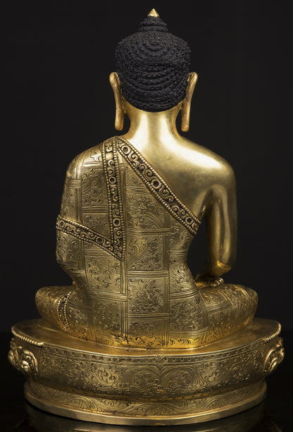 Tibetan Buddhism Lord Shakyamuni Buddha Gold Face Hand Painting Gold Plated Hand Carving Copper Statue Sculpture Figure Nepal free