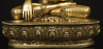 Tibetan Buddhism Lord Shakyamuni Buddha Gold Face Hand Painting Gold Plated Hand Carving Copper Statue Sculpture Figure Nepal free
