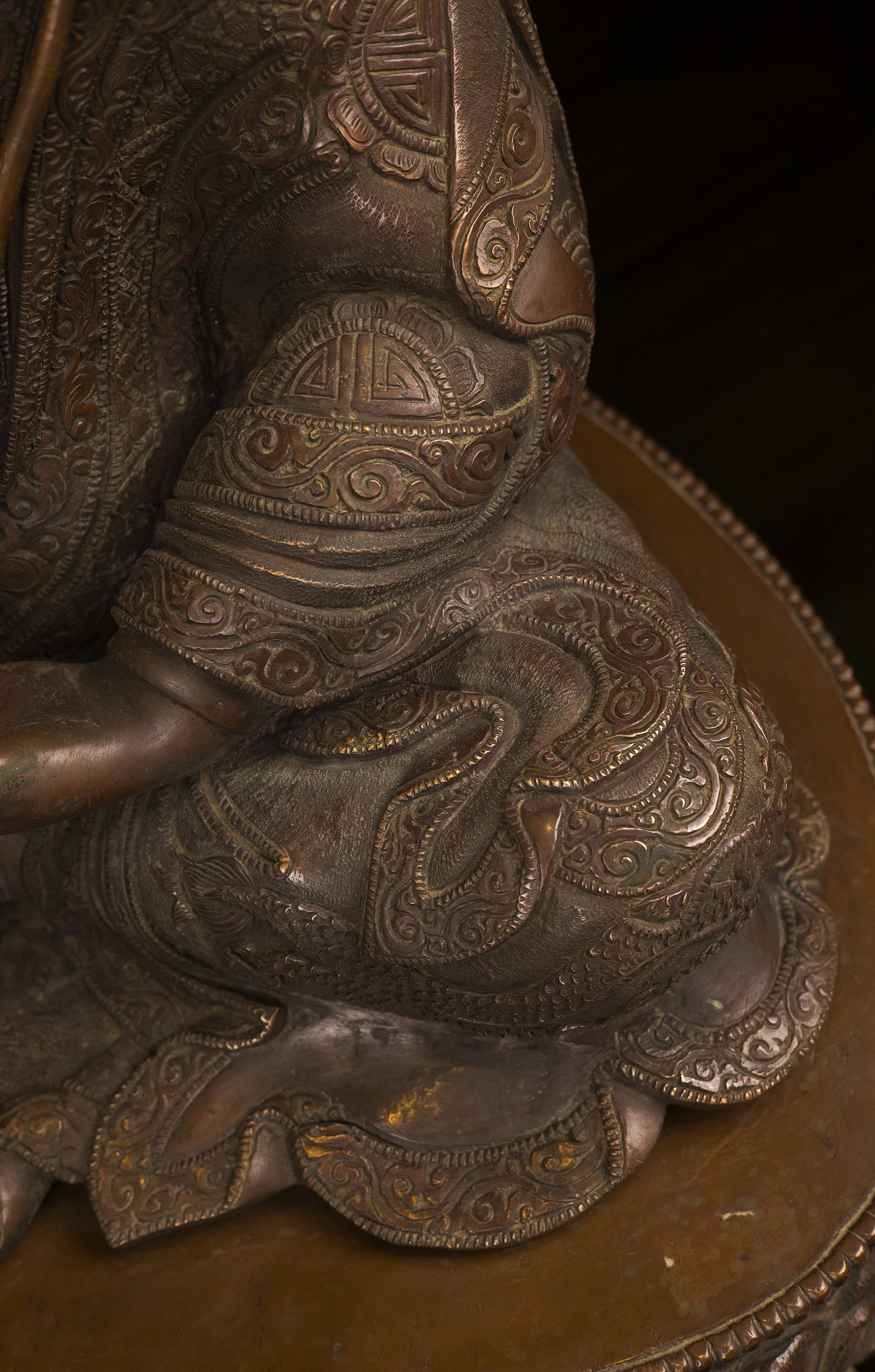 Tibetan Buddhism Guru Rinpoche(Padmasambhava) Oxide Copper Statue Sculpture Figure Nepal free