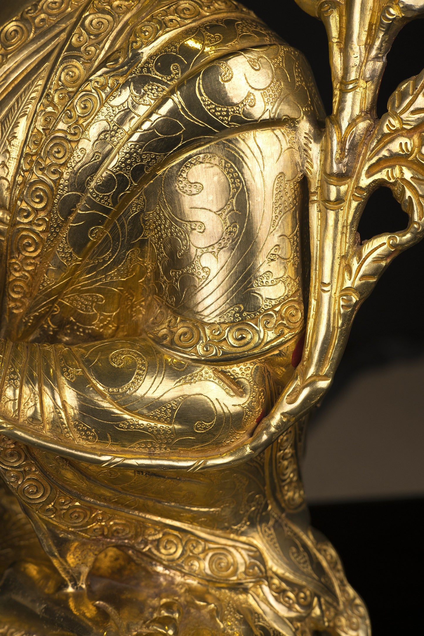 Tibetan Buddhism Set of Tsongkhapa Buddha Gold Face Hand Painting Copper Gold Plated Statue Sculpture Figure free
