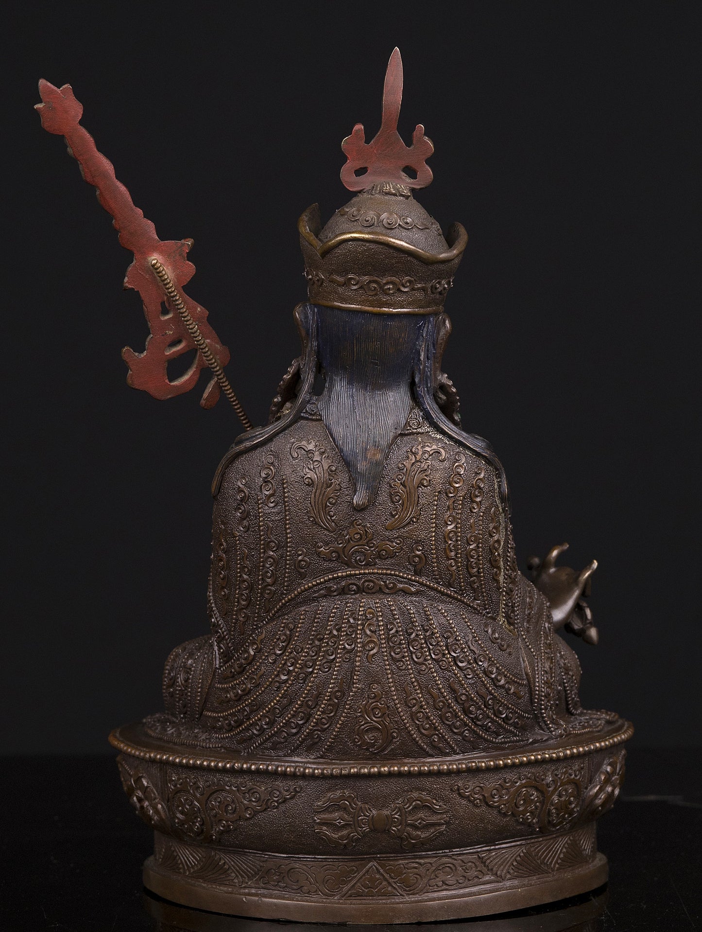Tibetan Buddhism Guru Rinpoche(Padmasambhava) Copper Oxide Statue Figure Sculpture Nepal free