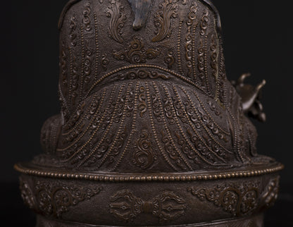 Tibetan Buddhism Guru Rinpoche(Padmasambhava) Copper Oxide Statue Figure Sculpture Nepal free