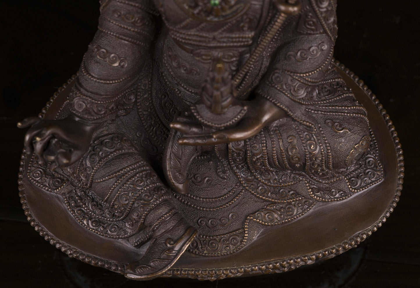 Tibetan Buddhism Guru Rinpoche(Padmasambhava) Copper Oxide Statue Figure Sculpture Nepal free