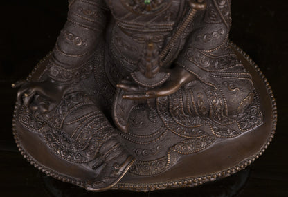 Tibetan Buddhism Guru Rinpoche(Padmasambhava) Copper Oxide Statue Figure Sculpture Nepal free