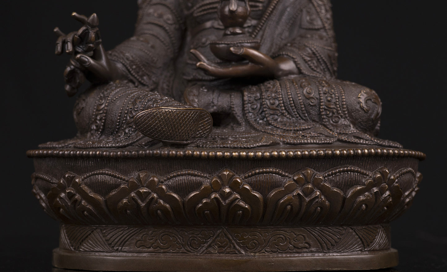 Tibetan Buddhism Guru Rinpoche(Padmasambhava) Copper Oxide Statue Figure Sculpture Nepal free