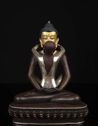 Tibetan Buddhism Gold Face Hand Painting Lord Samanta Bhadra Buddha Shakti Oxide Copper Statue Sculpture Figure Nepal free