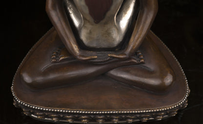 Tibetan Buddhism Gold Face Hand Painting Lord Samanta Bhadra Buddha Shakti Oxide Copper Statue Sculpture Figure Nepal free