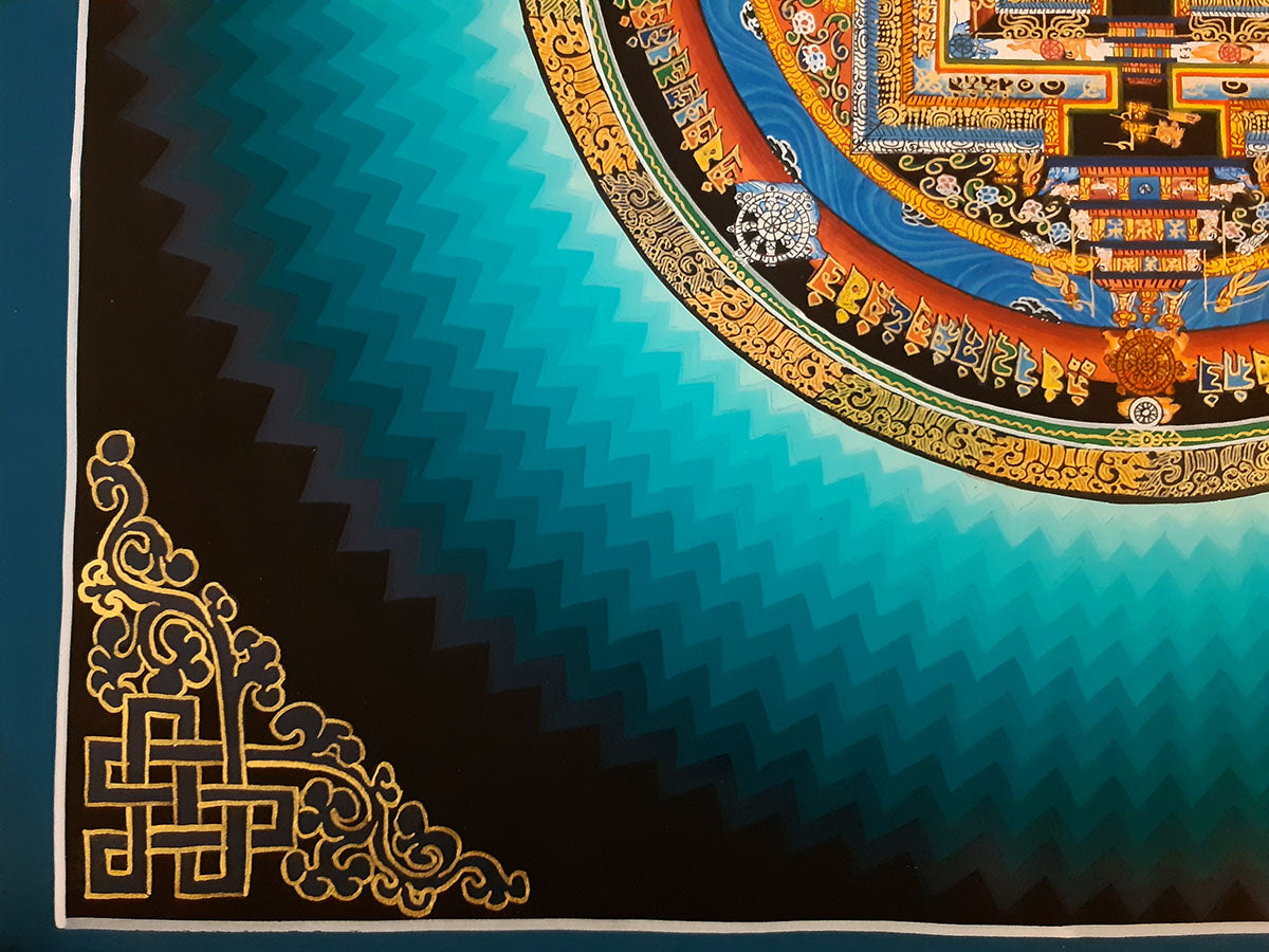 Tibetan Buddhism Ritual Rainbow Kalachakra Mandala Handmade Canvas Cloth Hand Painting Thangka Nepal free