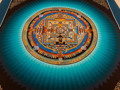 Tibetan Buddhism Ritual Rainbow Kalachakra Mandala Handmade Canvas Cloth Hand Painting Thangka Nepal free