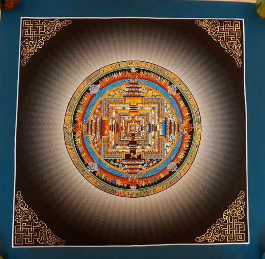 Tibetan Buddhism Ritual Kalachakra Mandala Rainbow Canvas Cloth Thangka Hand Painting Art Nepal free