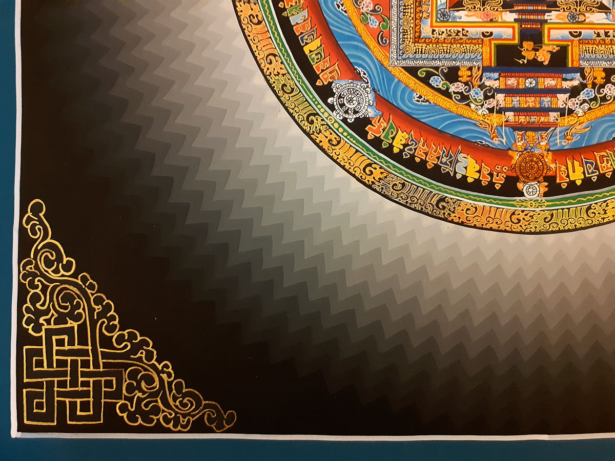 Tibetan Buddhism Ritual Kalachakra Mandala Rainbow Canvas Cloth Thangka Hand Painting Art Nepal free