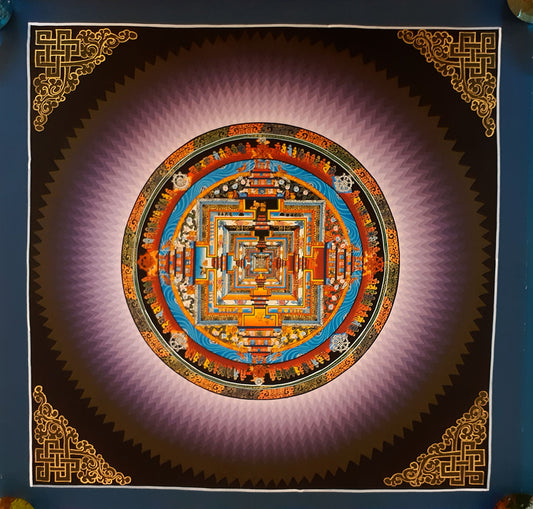 Tibetan Buddhism Canvas Cloth Ritual Kalachakra Mandala Rainbow Thangka Lama Hand Painting Art Nepal free