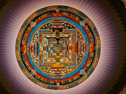 Tibetan Buddhism Canvas Cloth Ritual Kalachakra Mandala Rainbow Thangka Lama Hand Painting Art Nepal free