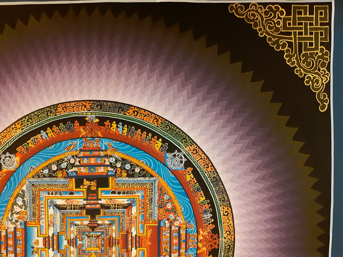 Tibetan Buddhism Canvas Cloth Ritual Kalachakra Mandala Rainbow Thangka Lama Hand Painting Art Nepal free